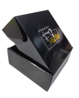 Boîte d'expédition pliable en carton ondulé noir en gros, personnalisable avec logo, emballage en carton recyclé