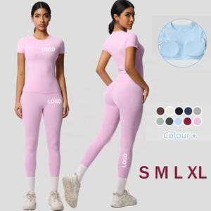 Fabricant de vêtements de sport Vêtements d'entraînement Vêtements de sport Ensemble de fitness et de gymnastique 4 pièces pour femmes Ensemble de yoga sans couture Ropa De Mujer Ropa Gym - Product Image 4