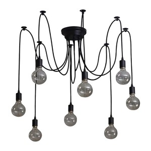 <span class=keywords><strong>Lustre</strong></span> suspendu industriel à 8 lumières, style vintage, <span class=keywords><strong>ampoules</strong></span> apparentes, pour bar, café, restaurant, bureau - Product Image 5