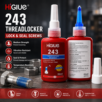 Colle filetante acrylique rouge HiGlue 222 243 262 270 277 de 10ml, 50ml, 250ml à faible, moyenne et haute résistance pour verrous de vis
