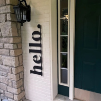 Décoration murale en fer forgé 'Hello' style rétro, logo de bienvenue au design moderne, couleur personnalisable, art déco gravé pour la maison