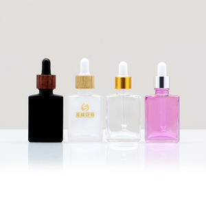 Flacon en verre plat de 30 ml, 50 ml, 100 ml, transparent avec impression sérigraphique, compte-gouttes <span class=keywords><strong>pour</strong></span> huile capillaire, huile à <span class=keywords><strong>barbe</strong></span>, crème <span class=keywords><strong>pour</strong></span> le visage, cosmétique - Product Image 2