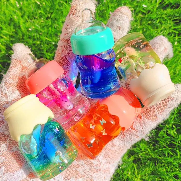 Luxury Cute 7ml Baby Bottle Shape Lip Gloss Candy Fruit paillettes rossetto liquido