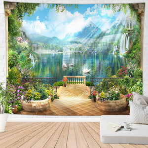 Tenture <span class=keywords><strong>murale</strong></span> personnalisée pour chambre, <span class=keywords><strong>tapisserie</strong></span> à design ondulé, coucher du soleil, décoration pour la maison, 51x59 pouces - Product Image 6