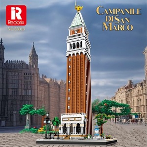 Reobrix St. Mark's Campanile <b>Plastic</b> Building <b>Blocks</b> 800+ Pieces Architectural Model Desktop Ornament Toy for Ages 10+ - Product Image 5