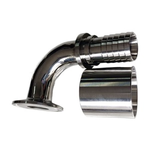 Quick Installation Sanitary 304 Stainless Steel 90 Degree Bending Clamp Joint TC Chuck Hydraulic Elbow Tubing Machining Services - Product Image 1