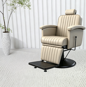 Sillón de Barbería Moderno de Cuero con Rotación de 360 Grados y Bomba Hidráulica para Salones de Belleza y Peluquerías - Muebles Comerciales para Salón - Product Image 3