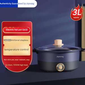 Casserole <span class=keywords><strong>électrique</strong></span> multi-niveaux, <span class=keywords><strong>mijoteuse</strong></span>, 1200W, haute puissance, 3L, <span class=keywords><strong>grande</strong></span> <span class=keywords><strong>capacité</strong></span>, contrôle numérique, corps en fonte, revêtement antiadhésif - Product Image 2