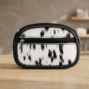 Porte-cartes de luxe pour femme, usage quotidien, en cuir véritable 100%, personnalisable avec logo, fermeture à bouton, dragonne et pompon - Product Image 3