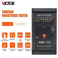 Testeur de résistance de surface VICTOR 385 ESD, mesureur numérique de résistance à la terre conforme à la norme ASTM D257 pour matériaux antistatiques