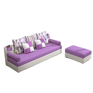 Modern Wide 3 Seater with Foot Stool Fabric Sponge Sofa CEFS032 for Living Room