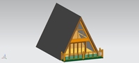 Kit de maison préfabriquée en pin massif en forme de A, cabane de glamping personnalisée, villa en bois pour vacances à la plage avec fenêtres