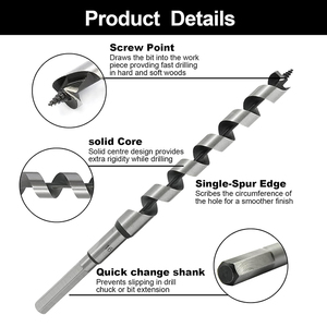 DZ 7 cái mũi khoan gỗ mũi khoan lục giác thép tốc độ cao 6/8/10/12/14/16/18mm để khoan lỗ sâu trơn - Product Image 3