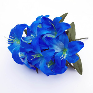 Fleurs de lys artificielles en soie, lys en pleine floraison pour la décoration de table à la maison, arrangement de centre de table, décoration de mariage, bricolage - Product Image 4