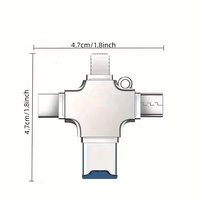 4-in-1 OTG Card Reader Apple Adapter Light-ning Type C M-icro USB Flash Drive TF Card Reader