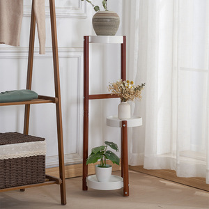 Soporte de flores de estilo nórdico, estante de madera de varios niveles para plantas y decoración, para interiores. - Product Image 3