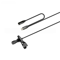 Microphone Lavalier Filaire Léger USB-C à Clip avec Prise Jack Femelle 3,5 mm et Câble de 2 m pour Téléphone, PC, Ordinateur Portable et Appareil Photo Reflex Numérique