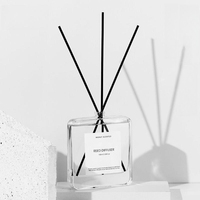 Diffuseur de roseaux transparent au design unique personnalisé Bouteille de diffusion de roseaux en verre avec boîte en liège 100ml