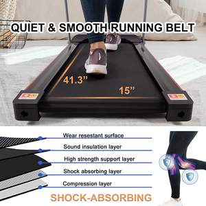 Tapis roulant de bureau KREEDA silencieux et puissant, couleur noir argent, pliable, portable, avec clé de sécurité - Product Image 6