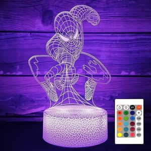 Veilleuse décorative pour la Saint-Valentin, lampe acrylique <span class=keywords><strong>Spiderman</strong></span> 3D, lumière de nuit acrylique - Product Image 1
