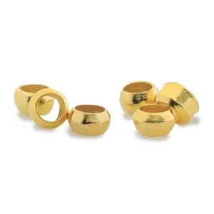 Cuentas de posicionamiento chapadas en oro de 18 K, fabricación de pulseras, collares, accesorios de joyería, venta al por mayor de fábrica