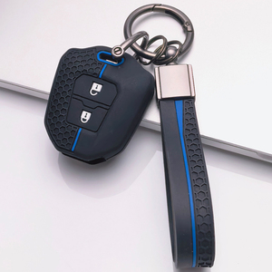 Housse de clé de voiture en silicone avec porte-clés pour Isuzu D Max Mu x V Cross <span class=keywords><strong>Bison</strong></span> <span class=keywords><strong>Rodeo</strong></span> Trooper, porte-clés anti-rayures pour un transport quotidien - Product Image 6