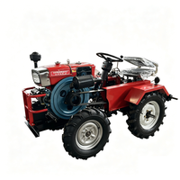 Rotocultivador diésel de 18 caballos de fuerza con tracción en las cuatro ruedas y transmisión por engranajes, de alta productividad, adecuado para granjas, huertos y jardines.