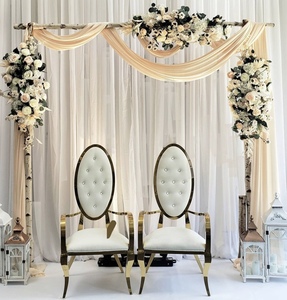 נירוסטה עיצוב סיטונאי כלה וחתן חתונה כיסאות עם זרועות - Product Image 3