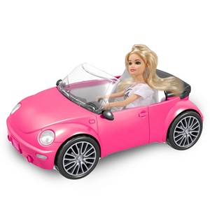Ensemble Voiture Décapotable pour Jeu d'Imitation Amusant Avec Poupée Mannequin 28 cm, Voiture à Roue Libre et Poupée en Plastique Solide Rose pour Filles - Product Image 5