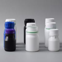 Botella de Plástico HDPE al por Mayor, Color Azul Opaco, Tapa Acanalada Blanca, Cuello Roscado, Contenedor para Líquidos Agrícolas