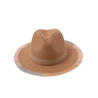 Chapeau de paille Panama tressé coloré pour femme, style bohème, idéal pour les vacances à l'île, la plage et la protection solaire en bord de mer