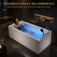 Baignoire de massage autoportante moderne en acrylique certifiée CE, avec jets d'eau et d'air, écologique, pour hôtels et villas