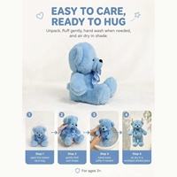 Boneka Beruang Bulu Imitasi Kelinci Baru dengan Pita, Lucu dan Lembut, Hadiah Ulang Tahun Anak, Hadiah Hari Valentine