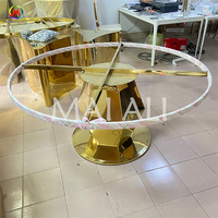 Table ronde de mariage en acier inoxydable, fournitures de fête, Table circulaire, réception de la mariée et du marié, grand