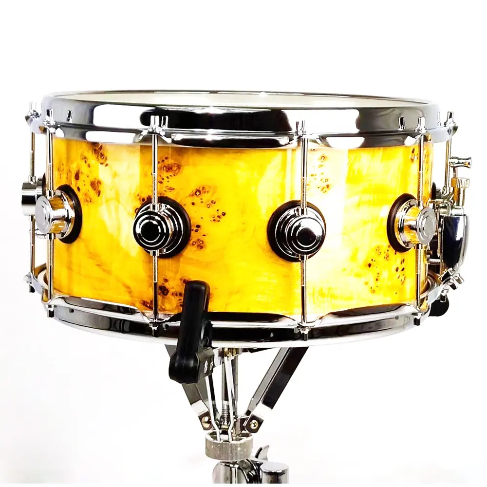Studio Recording Lacquer Painting 14"x6.5" Maple Snare Drum with chrome hardware