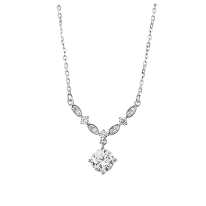 925 Sterling bạc hình trái tim Zircon Mặt dây chuyền vòng cổ, đơn giản và tinh tế, đồ trang sức mạ vàng 18K, quà tặng Vòng cổ của phụ nữ - Product Image 1