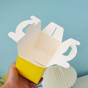 Caja rectangular amarilla para hornear con asa, ecológica, para postres y pasteles, ideal para fiestas de cumpleaños. - Product Image 3