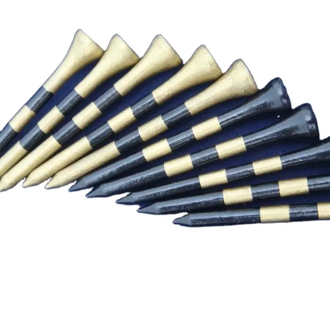 factory price golf tees with two color stripes printed cheaper tees