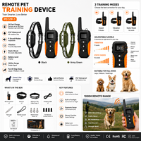 PD 519-1 Ferngesteuertes Hundetrainingshalsband mit 1000m Reichweite, Ton-, Vibrations- und Statischer Korrektur