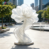 Escultura de Resina Transparente Gigante de Lujo con Flores, Decoración Duradera para Hoteles, Bodas, Escenarios, Ceremonias de Compromiso, Instalación Artística