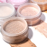 Poudre libre scintillante en gros à faible MOQ, correcteur longue tenue, contrôle du sébum, poudre fixatrice de maquillage rose mat