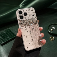 Étui de téléphone personnalisé en cuir de crocodile synthétique de luxe antichoc pour iPhone