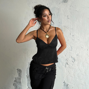 Camisola <span class=keywords><strong>de</strong></span> satén jacquard <span class=keywords><strong>de</strong></span> talla europea, novedad <span class=keywords><strong>de</strong></span> verano 2026, top holgado con cuello en V para mujer, moda <span class=keywords><strong>de</strong></span> tendencia. - Product Image 3