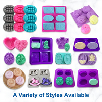 Moule à pâtisserie en silicone réutilisable sans BPA, facile à nettoyer, multi-cavités, en forme de fleur, moule à savon, moule à gâteau, moule à chocolat, qualité alimentaire