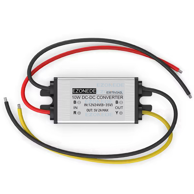 DC to DC Converter 12V 24V to 5V 2A 10W Step Down Voltage Regulator Buck Converter Waterproof Power Supply Module for Car Motor