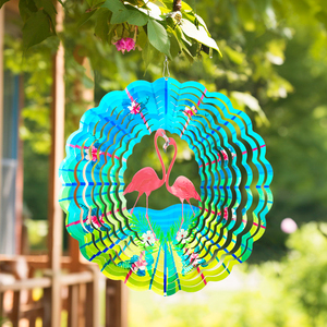 Molinetes de Viento Flamingo de 12 Pulgadas, Decoración de Jardín, Molinillo de Viento con Ilusión Holográfica, Molinetes de Viento con Forma de Animales - Product Image 4