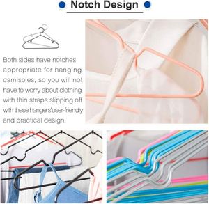 Home Metal Adult Non Slip Seamless <b>Clothes</b> Hanger Groove Dipped Plastic Design Household Wardrobe Use Wall Mounted Multifunction - Product Image 3