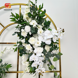 LEDA High Quality Events decoration Artificial white Rose Flower <b>Runner</b> for <b>wedding</b> party - Product Image 3