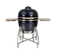 Auplex Premium Luxuriöser Kamado-Grill 27 Zoll 29 Outdoor-Küche Hochleistungs-Holzkohlegrill aus Keramik und Edelstahl mit Glasiertem Finish und Seitenfunktion