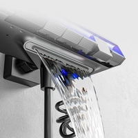 Mitigeur de douche à atmosphère numérique LED Salle de bain Système de douche thermostatique Chaud-Froid Robinet mural de baignoire de luxe moderne